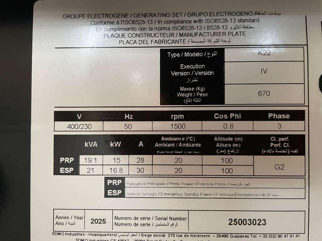 Rehlko K22 - 22 kVA Generator - DPX-17003 Photo 9