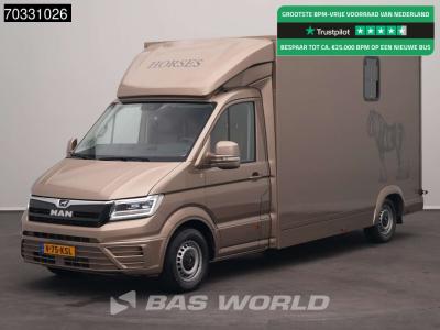 Man TGE 3.180 Automaat Paardenwagen Hengstenuitvoering Trekhaak LED Airco Cruise Camera Euro6 Horsetruc en vente par BAS World B.V.
