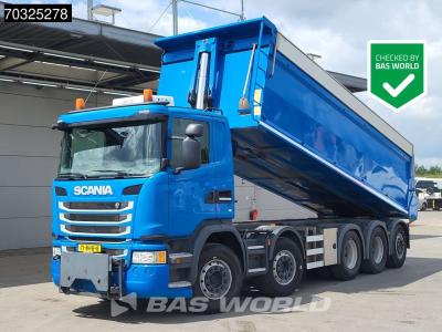 Scania G450 10X4 NL-Truck 28m3 HYVA Tipper Lift+steering axle Retarder Euro 6 en vente par BAS World B.V.