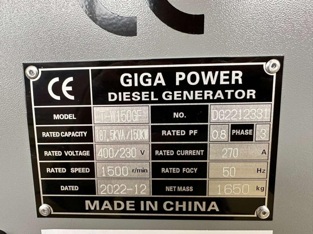 Giga Power LT-W150GF 187.5KVA silent set Photo 19