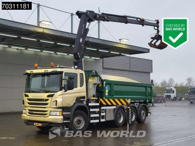 Scania P410 P 8X4 NL-Truck HMF 1800K3 Kran Crane HSW 2-side tipper Lift+Steering axle Euro 6 en vente par BAS World B.V.