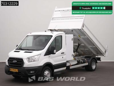 Ford Transit 170pk Kipper met Kist 3,5t Trekhaak Dubbellucht Airco Cruise Euro6 Tipper Benne Kieper Airc en vente par BAS World B.V.