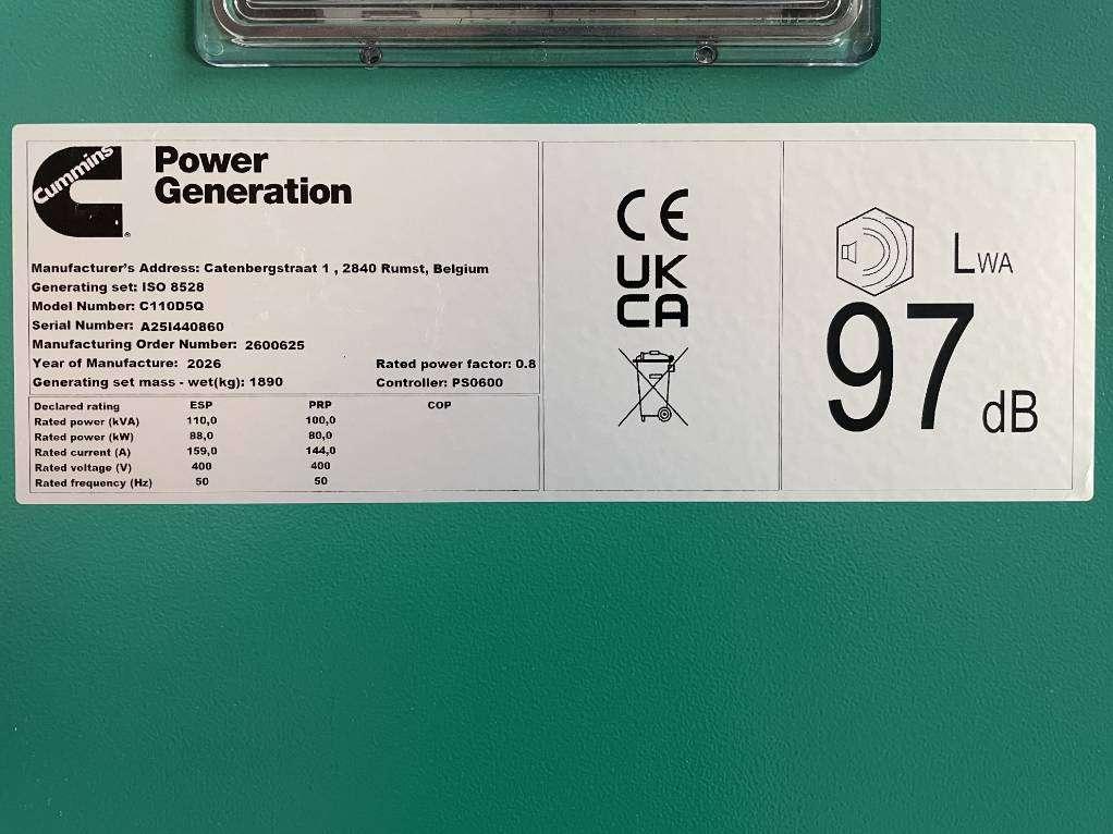 Cummins C110D5Q - 110 kVA Generator - DPX-18509-Q Photo 6