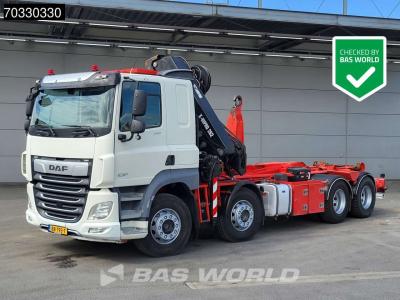 Daf CF 530 8X2 HIAB X-HIPRO 262 EP-5 Kran Crane + 21t Hooklift ACC Euro 6 en vente par BAS World B.V.