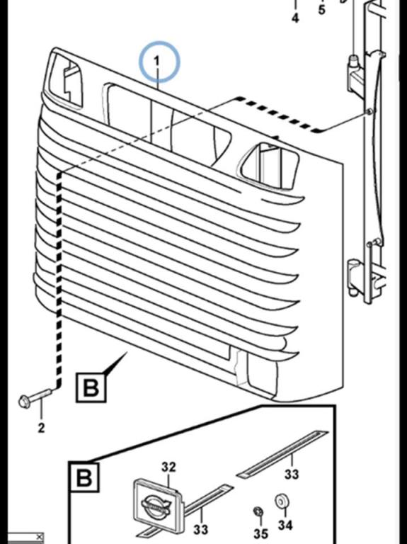 Volvo Grating for Volvo L180E, L180F, L220F, L150E, L220E and L150F. Photo 2