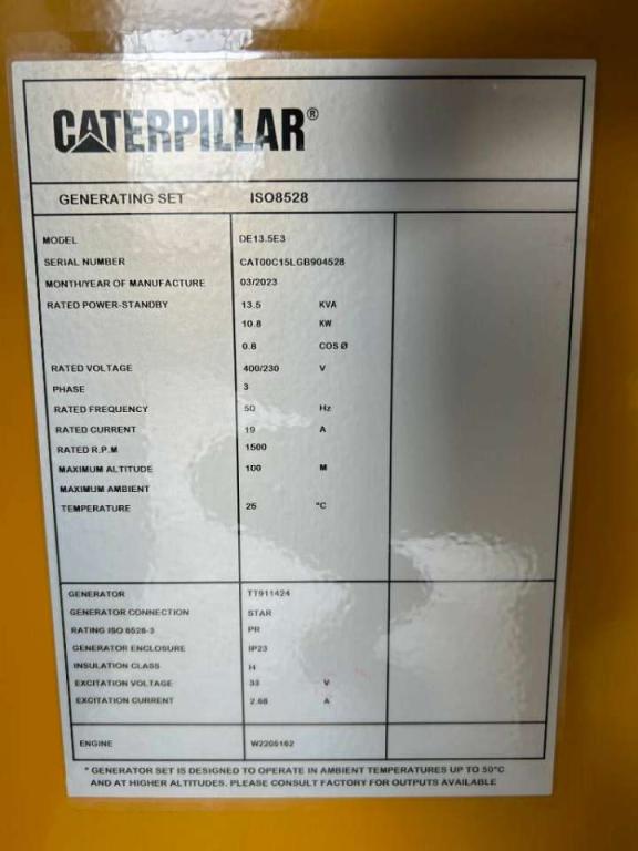 Caterpillar DE13.5E3 - 13.5 kVA Generator - DPX-18001 Photo 5