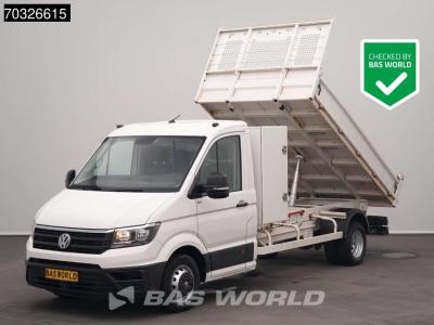 Volkswagen Crafter 177pk Kipper met Kist Dubbellucht 3,5t Trekhaak Airco Cruise Euro6 Tipper Benne Kieper A/C en vente par BAS World B.V.
