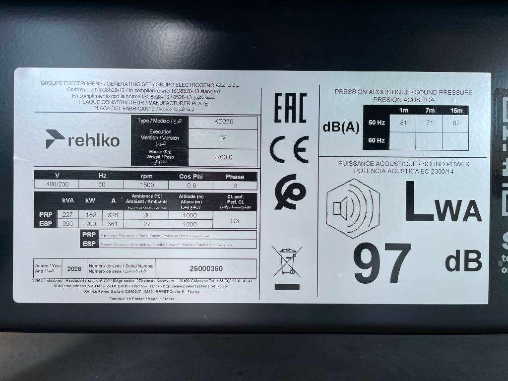 Rehlko KD250 - 250 kVA Generator - DPX-17013 Photo 6
