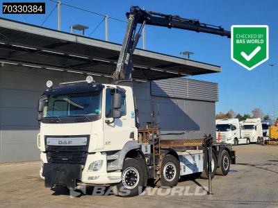 Daf CF 460 8X2 HIAB 144 B-3 HIDUO Crane kran Cable lift Lift+steering axle Euro 6 en vente par BAS World B.V.