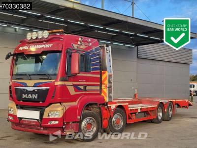 Man TGS 35.480 8X4 Machine transporter Lift+steering axle Hydraulic ramp Euro 6 en vente par BAS World B.V.
