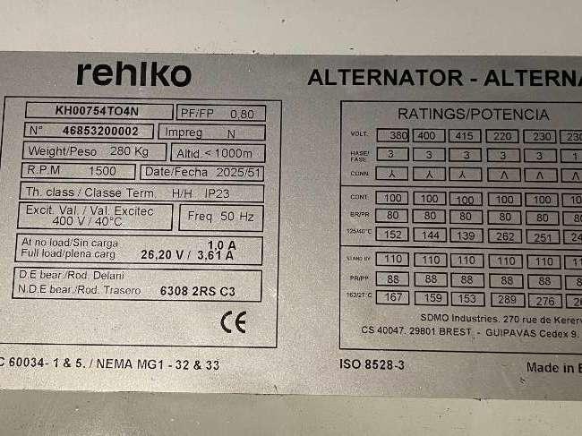 Rehlko KD110 - 110 kVA Generator - DPX-17008 Photo 14