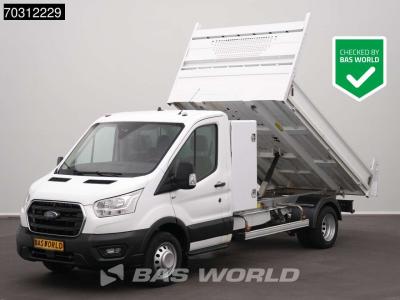 Ford Transit 170pk Kipper met Kist 3,5t Trekhaak Dubbellucht Airco Cruise Euro6 Tipper Benne Kieper A/C en vente par BAS World B.V.