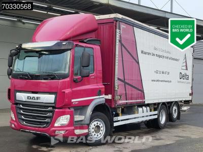 Daf CF 340 6X2 Curtainsides 2000kg tailgate Lift+steering axle MX Engine Brake Euro 6 en vente par BAS World B.V.
