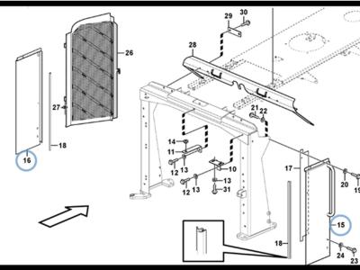 Volvo radiator side hatch for Volvo  L150E, L150F, L180F, L220F, L180E and L220E. en vente par Balavto