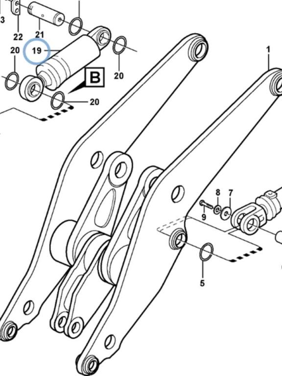 Volvo tilt cylinder for Volvo L180E and L180F Photo 1