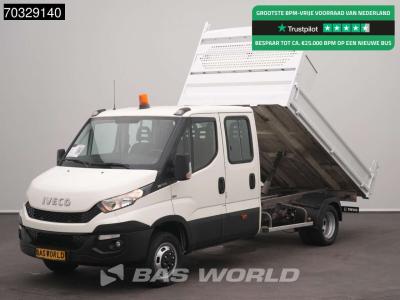 Iveco Daily 35C17 3.0L Kipper Dubbel Cabine Dubbellucht 3,5t Trekhaak Cruise Euro6 Tipper Benne Kieper Tr en vente par BAS World B.V.