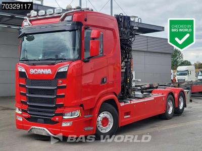 Scania S520 6X2 HIAB J1250Z93 Crane + 21tons Multilift Full Air Retarder Alcoa's Euro 6 en vente par BAS World B.V.