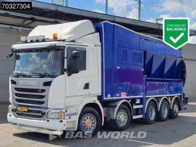 Scania G490 G 10X4 NL-truck LONGO Suction excavator Saugbagger Turbine Hydraulic arm Euro 6 en vente par BAS World B.V.
