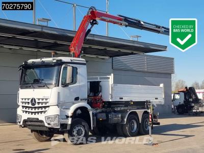 Mercedes Arocs 3348 6X6 Full Steel Retarder Fassi 25T/M Crane Kran Euro 6 en vente par BAS World B.V.
