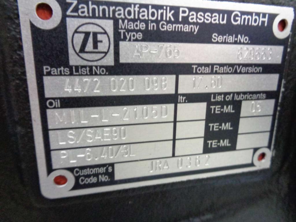 Essieu arrière pour ZF AP-765 Photo 1