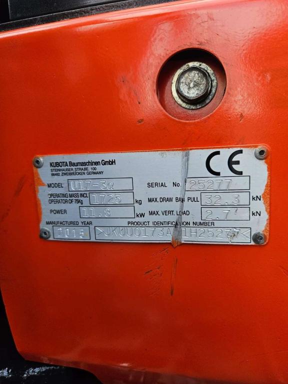 Kubota U17-3a Photo 17