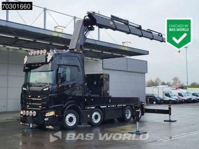 Scania S660 8X2 HMF 9520OK-RCS Crane Kran Fifth wheel Full Air Lift+steering axle en vente par BAS World B.V.
