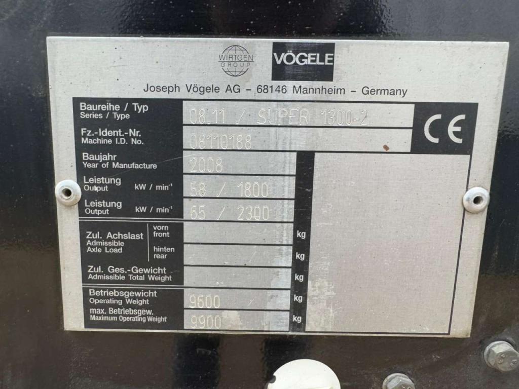 Vogele Super 1300-2 incl. 2 x 40cm extensions Photo 27