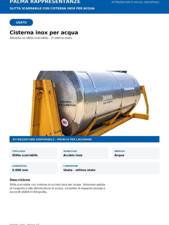 CISTERNA SCARRABILE INOX Citerne (équipement) Photo 1