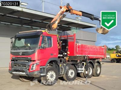 Volvo FMX 410 8X4 Atlas 165.2E- A2 Crane 10m3 2-way tipper Steel Suspension Big-Axle Euro 6 en vente par BAS World B.V.