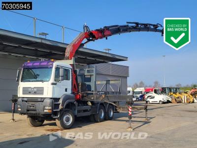 Man TGA 33.350 TGA 6X6 Fassi F600 6+6 Extensions Fly-Jib Manual Full Steel en vente par BAS World B.V.