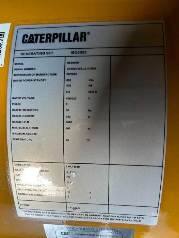 CAT DE500E0 - C15 - 500 kVA Generator - DPX-18026 Photo 6