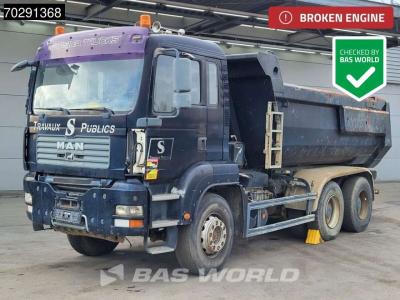Man TGA 33.360 6X4 BROKEN ENGINE! 13m3 Meiller tipper Steel suspension Manual Euro 4 en vente par BAS World B.V.