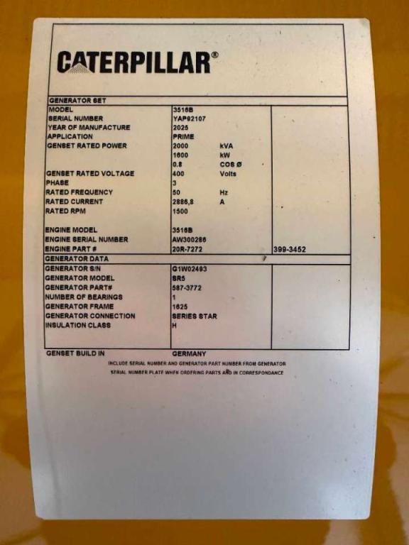 Caterpillar 3516B - 2.250 kVA Generator - DPX-18106 Photo 6