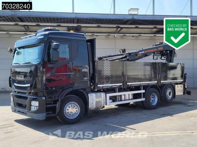 Iveco X-Way 570 X-Way 6X2 Fassi F215 Crane Lift+Steering Axle Retarder Euro 6 en vente par BAS World B.V.