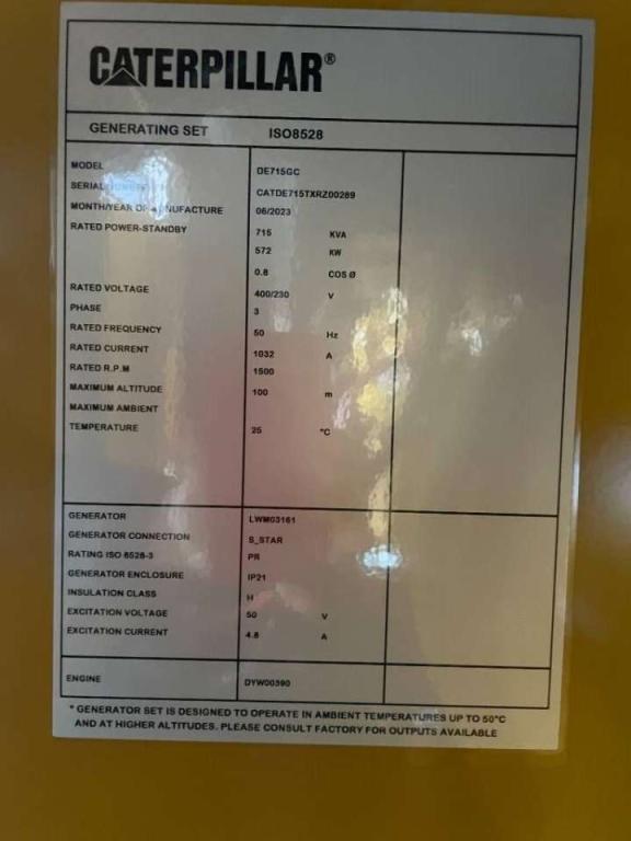 Caterpillar DE715GC - 715 kVA Stand-by Generator - DPX-18224 Photo 6