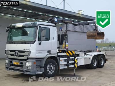 Mercedes Actros 2532 6X2 NL-Truck HMF 1643 Z2 Crane Kran 21 tons VDL Hooklift Lift-Axle Euro 5 en vente par BAS World B.V.