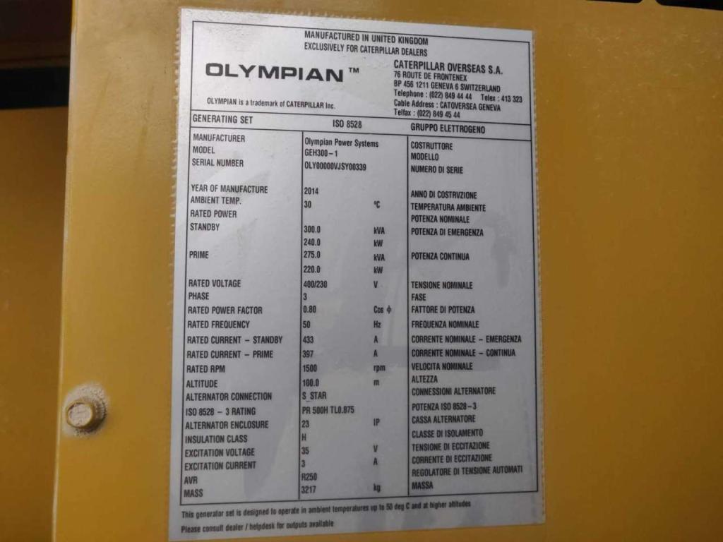 Olympian Power System 275 - 300 KVA. 400 / 230 V. Photo 2