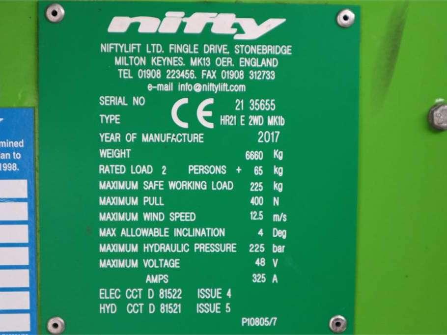 Niftylift HR21E 2WD Electric Photo 7