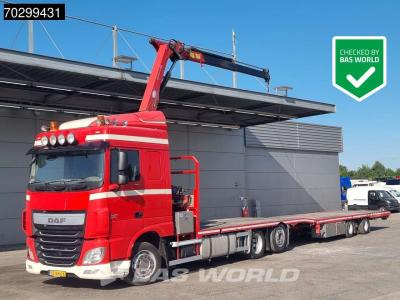 Daf XF 440 6X2 NL-combi Transporter HMF 900-K2 Kran Winch Lift-Lenkachse Euro 6 en vente par BAS World B.V.