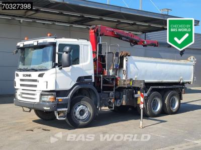 Scania P400 6X4 HMF 1444-Z2 Crane Remote Full Steel Manual Euro 5 en vente par BAS World B.V.