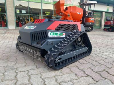 Gior TAGLIAERBA CINGOLATO GIOR 800 HYBRID - RADIOCOMANDATO - MOTORE POTENZIATO IBRIDO E BENZINA en vente par Giordano Srl