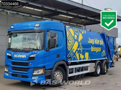 Scania P340 P 6X2 CNG ENGINE! 20m3 NTM garbage truck steering axle Retarder Euro 6 en vente par BAS World B.V.