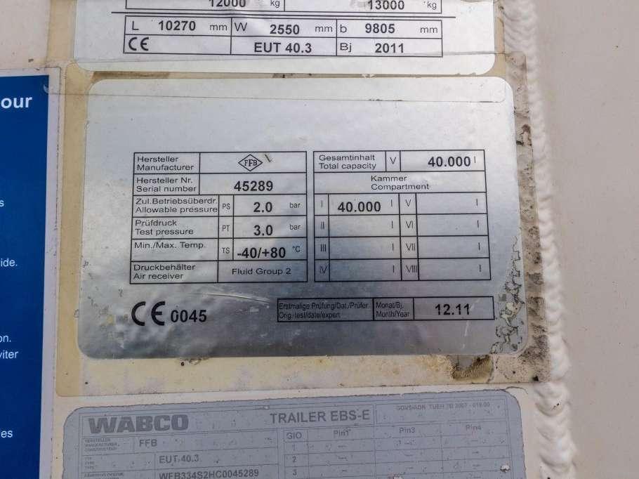 Feldbinder EUT 40.3- 40.000 L CEMENT/CIMENT/ZEMENT Photo 14