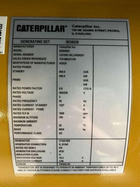 Caterpillar DE850E0 - C18 - 850 kVA Generator - DPX-18032 Photo 6