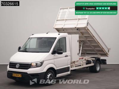 Volkswagen Crafter 177pk Kipper met Kist Dubbellucht 3,5t Trekhaak Airco Cruise Euro6 Tipper Benne Kieper Airc en vente par BAS World B.V.