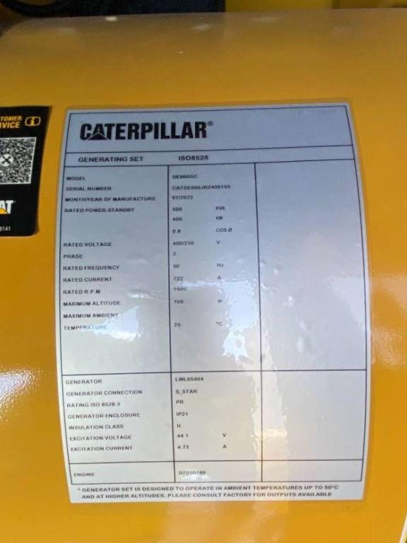 Caterpillar DE500GC - 500 kVA Stand-by Generator - DPX-18220 Photo 4