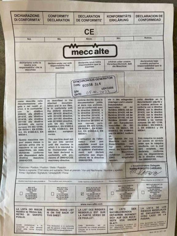 MeccAlte ECO38 - 300 kVA Alternator - DPX-25115 Groupe électrogène Photo 9