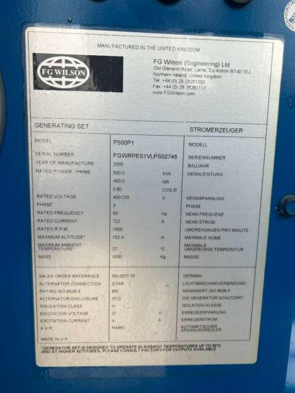 FG Wilson P-500P1 - 500 kVA Used generator - DPX-12680 Photo 5