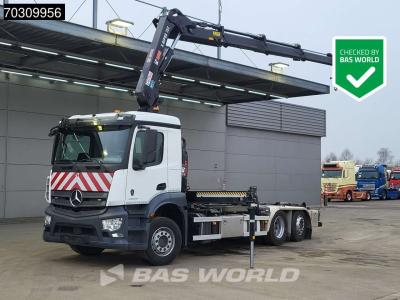 Mercedes Actros 2633 Actros 6X2 HIAB X-HIPRO 192 E-3 Crane + 21tons Multilift Lift+Steering axle Euro 6 en vente par BAS World B.V.