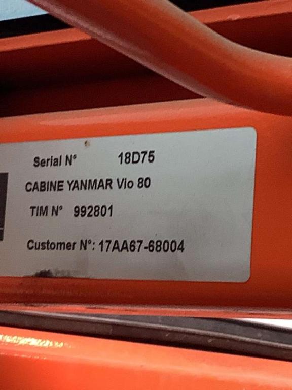 Cabine pour Yanmar VIO 80 Photo 5